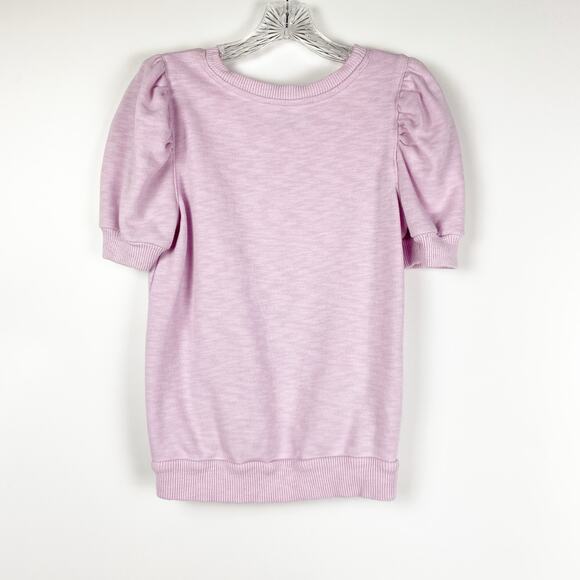 Loft Puff Sleeve Sweatshirt Tee Lavender Short Sleeve Romantic Women Size Small - Picture 8 of 11